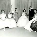 Jeff Baird of Acacia Fraternity presents gift to members of Zeta Tau Alpha.

